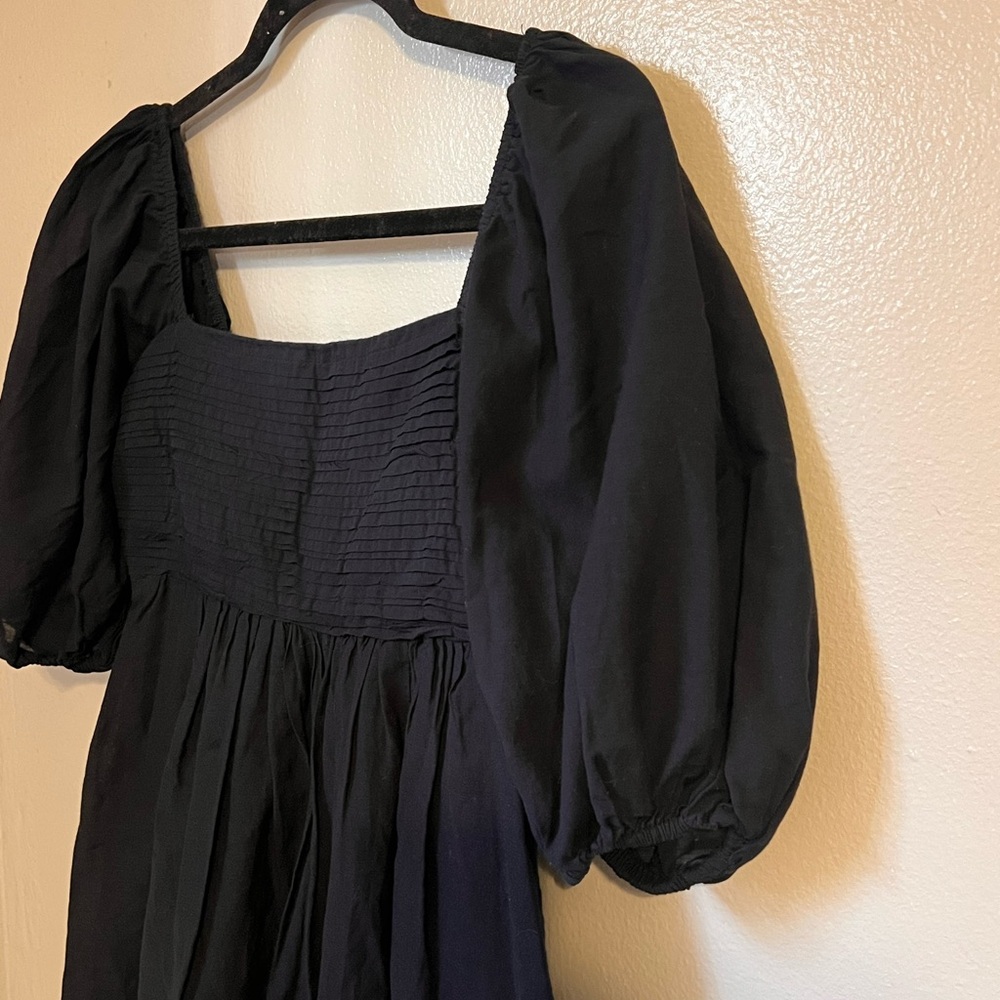 Abercrombie & Fitch Black Emerson Poplin Puff Sleeve Mini Dress - Picture 7 of 9